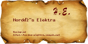 Hordós Elektra névjegykártya